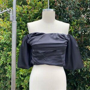 Express off-the-shoulder puff sleeve top in black NWT